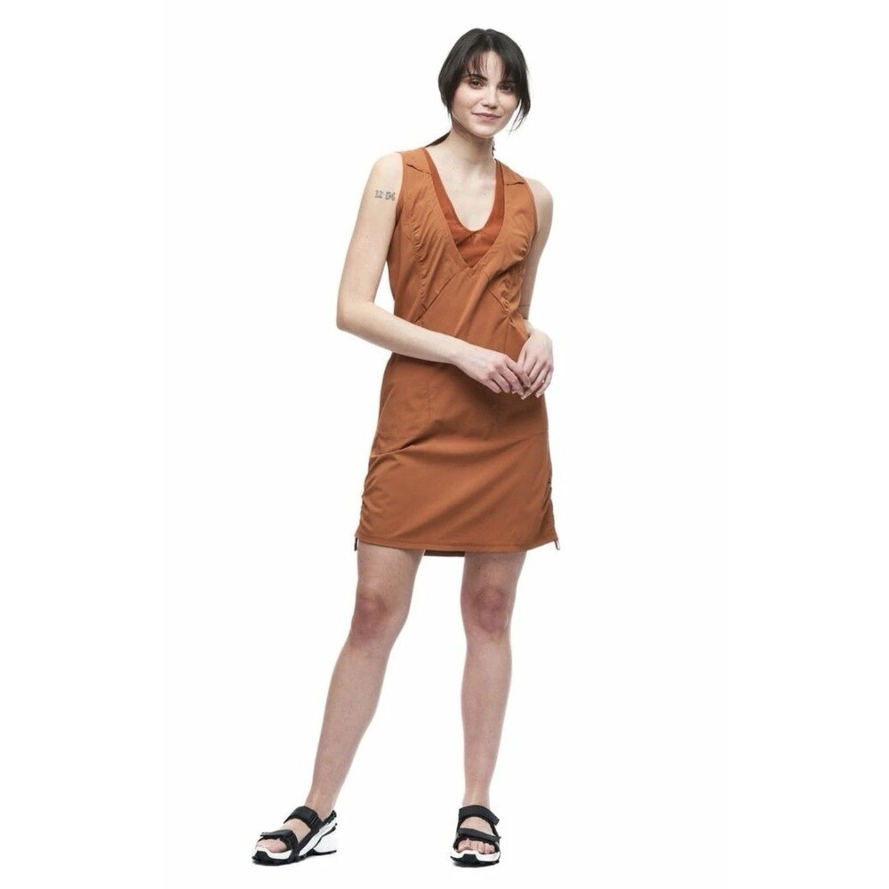 Indyeva Liike Dress Size S Rust Copper Orange / Terracota Hiking Athleisure EUC